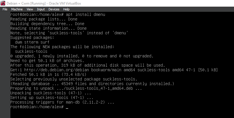 Running 'apt install dmenu'